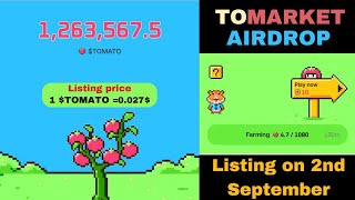 TOMARKET Airdrop  5th Sep Listing CLAIM NOW Tomarket Airdrop Listing Date amp Withdrawal [upl. by Sirovat]