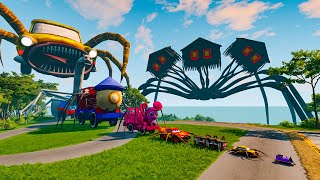 ALL MONSTERS Big amp Small Cars Downhill Madness with CAR EATER amp HOUSE HEAD – BeamNGDrive [upl. by Domineca]