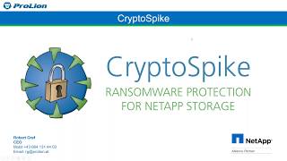 Ransomware Schutz für NetApp Storage mit CryptoSpike von ProLion [upl. by Hana716]