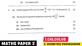 Geometric progression  Calculus  Mathematics Paper 2 exam maths [upl. by Neetsirk]