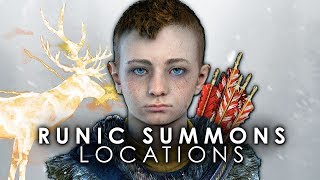 God of War  All Animal Summons Locations amp Showcase Atreus Runic Summons Full Guide [upl. by Siroled]