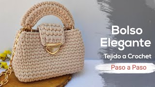 📍Bolso Elegante TEJIDO a CROCHET Punto bajo CENTRADO paso a paso PRINCIPIANTES [upl. by Eioj]