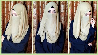 Summer Hijab Style With Niqab 2022  2 minute niqab  Instant Hijab Tutorial [upl. by Annaeed]