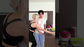 Putting my fiancé on the counter to see his reaction shorts couplecomedy relationship [upl. by Aon]