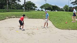 Junior Program Bunker Lesson with coach John at Royale Jakarta Golf Club [upl. by Lyrak]