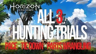 Horizon zero dawn  All 3 hunting trials pacetie downparts wrangling [upl. by Saree24]