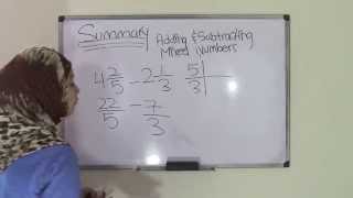 5th Grade Math Adding and Subtracting Mixed Numbers Summary [upl. by Vincent]