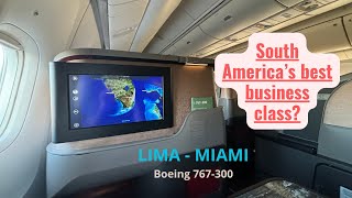 LATAM Business class review  Lima  Miami  Boeing 767300 [upl. by Beaston326]