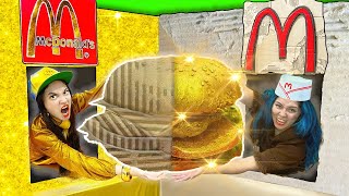 We Build a McDonalds At Home Out of Cardboard Cheap amp Expensive Food Fun Situations by Crafty Hacks [upl. by Rior]