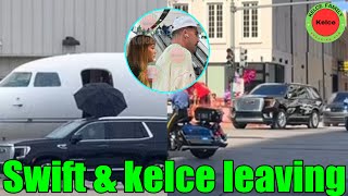 OMG Taylor Swift amp Travis Kelce board a PLANE leaving New Orleans to return New York City [upl. by Ithaman]