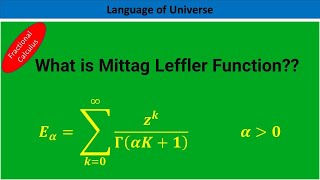 What is Mittag Leffler Function [upl. by Beasley366]