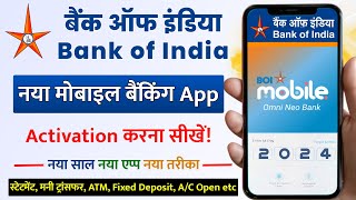 bank of india mobile banking app kaise chalu karen 2024  bank of india new mobile app activation 🏦 [upl. by Anis]