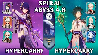 C3 Raiden Hypercarry amp C0 Xiao Hypercarry Spiral Abyss 48 Genshin Impact 48 [upl. by Parlin]