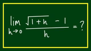 How to evaluate the limit sqrt1  h  1  h as x approaches 0 [upl. by Yliram]