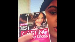 FIRST DIY  COLOURING MY HAIR WITH LOREAL CREME GLOSS [upl. by Goddard241]