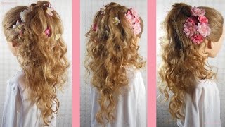 Coiffure bouclée Mariage Cascade boucles  Wedding curly hairstyle  Peinado con bucles para Boda [upl. by Addis]