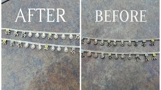 DIYHow I clean my silver anklets from dull to shine [upl. by Rinee]