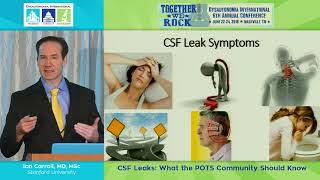 CSF Leaks  What the POTS Community Should Know presented by Dr Ian Carroll [upl. by Einafets]