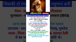 Rabindranath Tagore biography 🔥🔥 biography lifestyle shortsvideo [upl. by Alleb477]