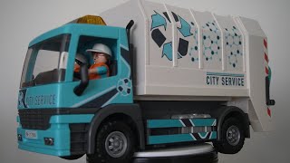 PLAYMOBIL CITY LIFE 70885  70249  CAMION DE LA BASURA Y BARRENDERO  VIDEOS EN ESPAÑOL [upl. by Hakaber]