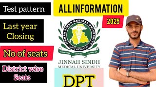 JSMU DPT Admission 2025Jinnah Sindh Medical University Karachi Admission 2025 [upl. by Notlim554]