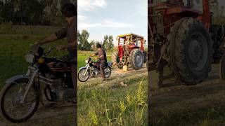 amazing trick starting messy tractor help Honda bike shorts video viral comedy [upl. by Sabba]