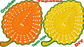 Cómo tejer tapetes tipo hojas a crochet con Paso A Paso en español [upl. by Sutelc]