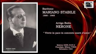 Baritono MARIANO STABILE  Boito Nerone quotVivete in pacequot 1924 [upl. by Lakim375]