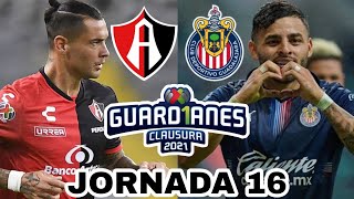 Atlas vs Chivas Liga MX Guardianes 2021 Jornada 16  CLASICO TAPATÍO [upl. by Orelie]