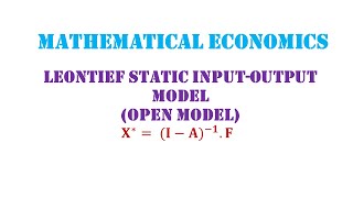 Leontief Static InputOutput Model Open Model [upl. by Mundt]