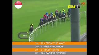 20231111  Race 3 Singapore Kranji Horse Racing Highlights  Pace88 Horse [upl. by Airdnna]