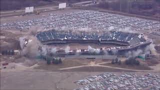 Pontiac Silverdome implodes 120417 [upl. by Novrej]