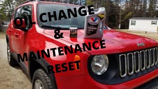 JEEP RENEGADE OIL CHANGE amp MAINTENANCE RESET  HOW TO [upl. by Razec]