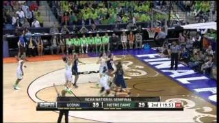 2013 NCAA Womens Basketball Championship Semifinal Connecticut vs Notre Dame [upl. by Ardeahp137]