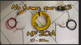 Jum homebrew antenna HF20A  No tuner required Band 10  80m for simple portable NVIS setup [upl. by Saticilef]