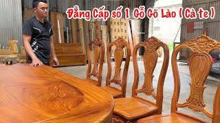 Bàn Ăn 8 ghế gỗ Gõ Đỏ Lào  VUA của dòng gỗ Gõ Đỏ  có gì ĐẶC BIỆT [upl. by Decima390]