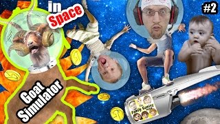 GOAT ON FIRE 🔥 FGTEEV Shawn Chase and Duddy play GOAT SIMULATOR in SPACE HA HA HA HA HA Part 2 [upl. by Sabba]