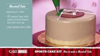 How to Make a Sports Cake Baseball  Cake Decorating Tips  Cake Boss Baking [upl. by Bekha]