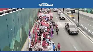 Agri groups march for genuine land reform on Peasant Month [upl. by Nayrda310]