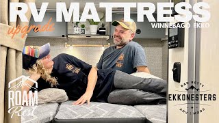 RV MATTRESS UPGRADE  WINNEBAGO EKKO  REDESIGNED FLEX BEDSIDE CONSOLE  TRAVEL  ROAMREST [upl. by Rolfston]