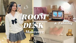 Unboxing amp room desk makeover unboxing supplies amp stationeries🧸💌 [upl. by Ezarra]