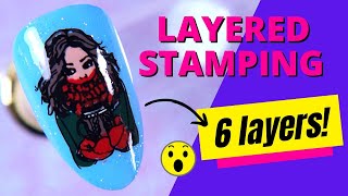 How to do layered nail stamping  All the tips amp tricks [upl. by Avlem]