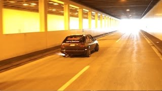 VW Golf MK2 R32 Turbo Tunnel Acceleration  Loud Revs and Flames  VWHome [upl. by Adlog]