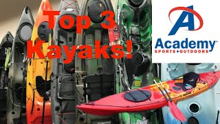 TOP 3 Kayaks from Academy for Kayak Fishing [upl. by Kris874]