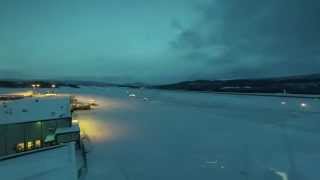 HarstadNarvik airport Evenes 25jan 2015 [upl. by Yllrebmik]