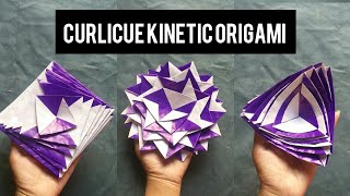 Curlicue Kinetic OrigamiPaper toy antistress transformer  DIY crafts easy [upl. by Artemed]