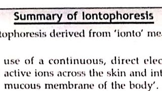 Iontophoresis summary [upl. by Ellison]