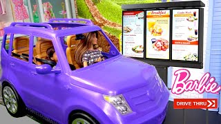 Barbie Doll Family Morning Routine Drive Thru Pretend Play [upl. by Fabiola]