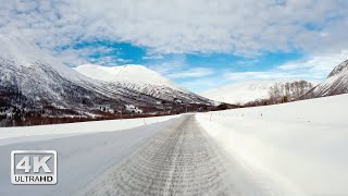 Winter Drive in Remote Norway Mountain Valley  4K 60fps [upl. by Marci687]