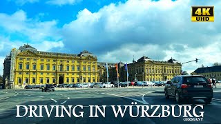 Driving in Würzburg Germany  4K UHD  Driving Tour  Rainy Day in Würzburg [upl. by Rimaa]